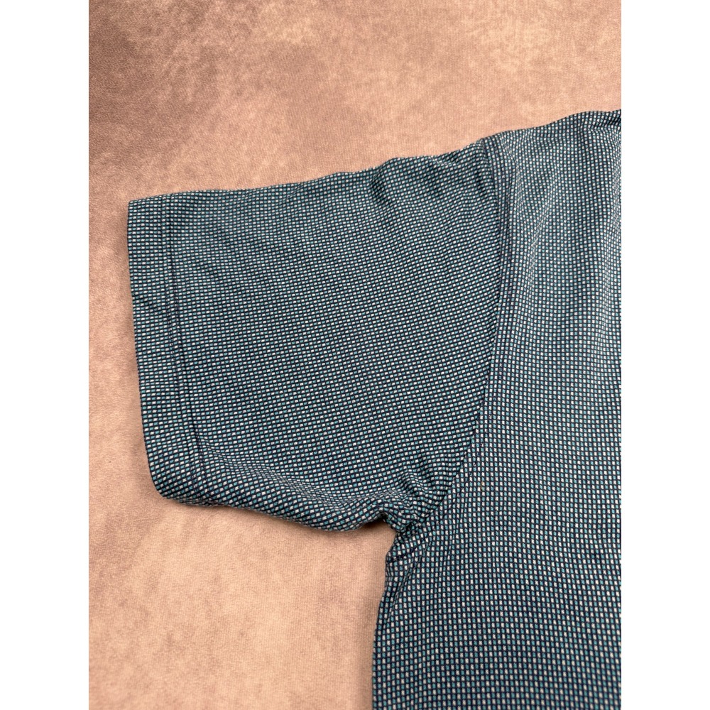 VTG Peter Millar Polo Shirt Mens M Blue 100% Cotton Textured Knit Made in Korea - Picture 9 of 15
